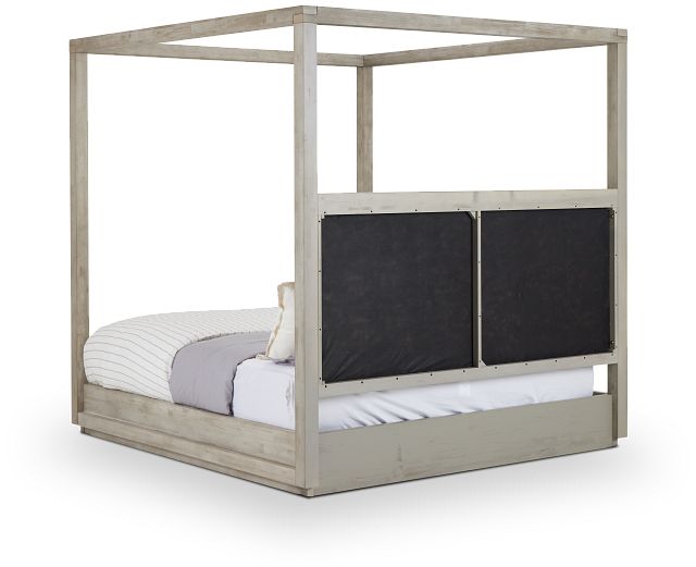 Madden Light Tone Wood Canopy Bed