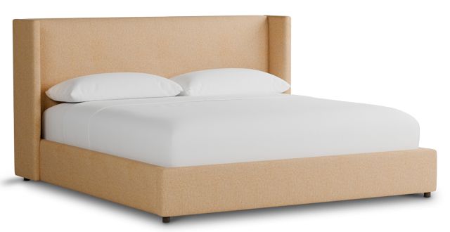 Captiva Merino Taupe 48" Upholstered Shelter Bed