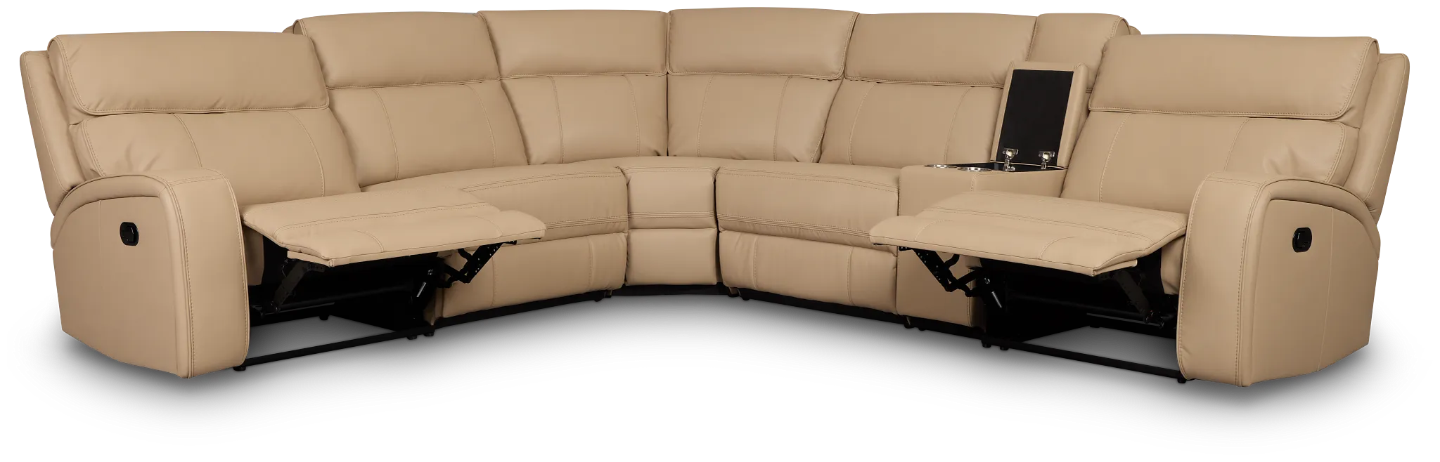 Rhett Taupe Micro Small Two-arm Manually Reclining Sectional