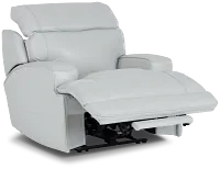 Reign Gray Lthr/vinyl Power Recliner With Power Headrest