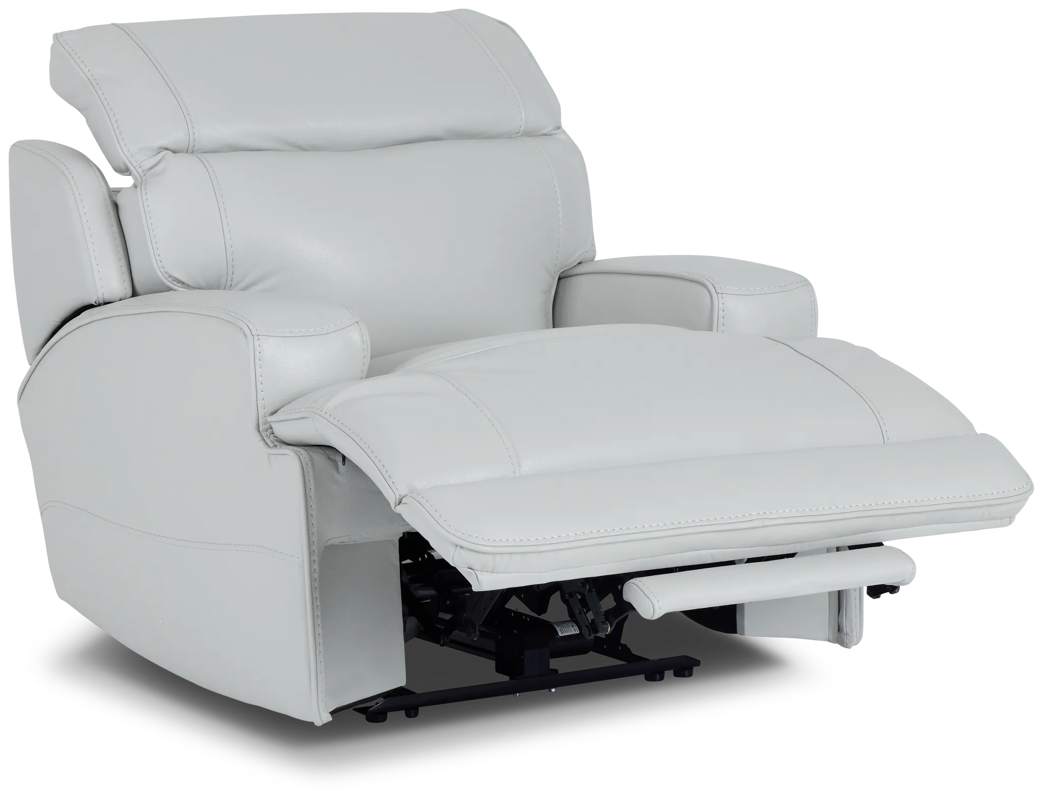 Reign Gray Lthr/vinyl Power Recliner With Power Headrest