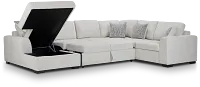 Blakely White Fabric Large Left Chaise Storage Sleeper Sectional