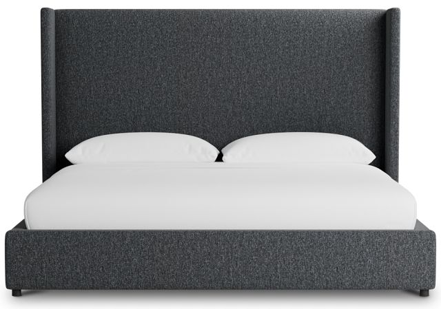 Captiva Delray Dark Gray 60" Upholstered Shelter Bed