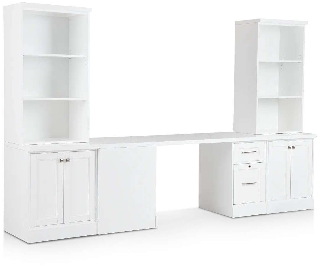 Newport White Small Peninsula Door Wall Desk