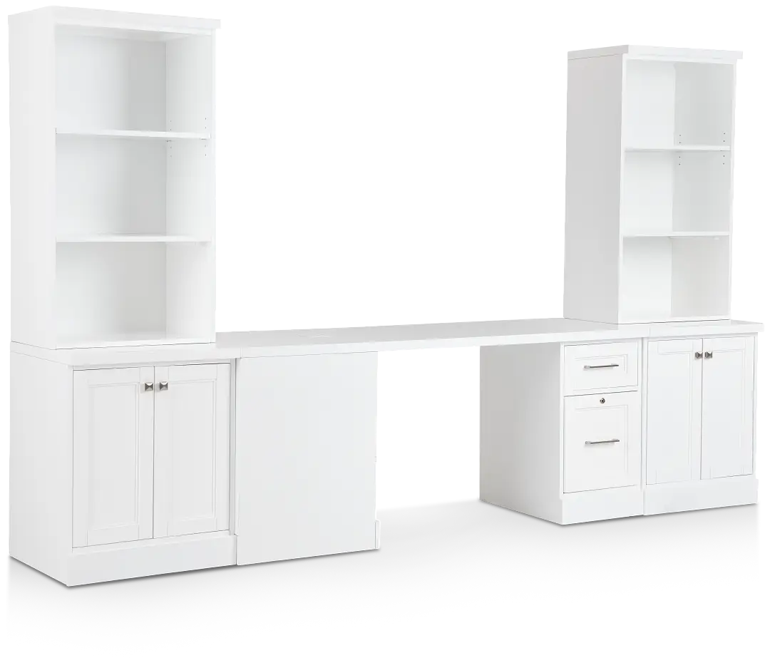 Newport White Small Peninsula Door Wall Desk Newport White Small Peninsula Door Wall Desk