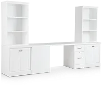 Newport White Small Peninsula Door Wall Desk