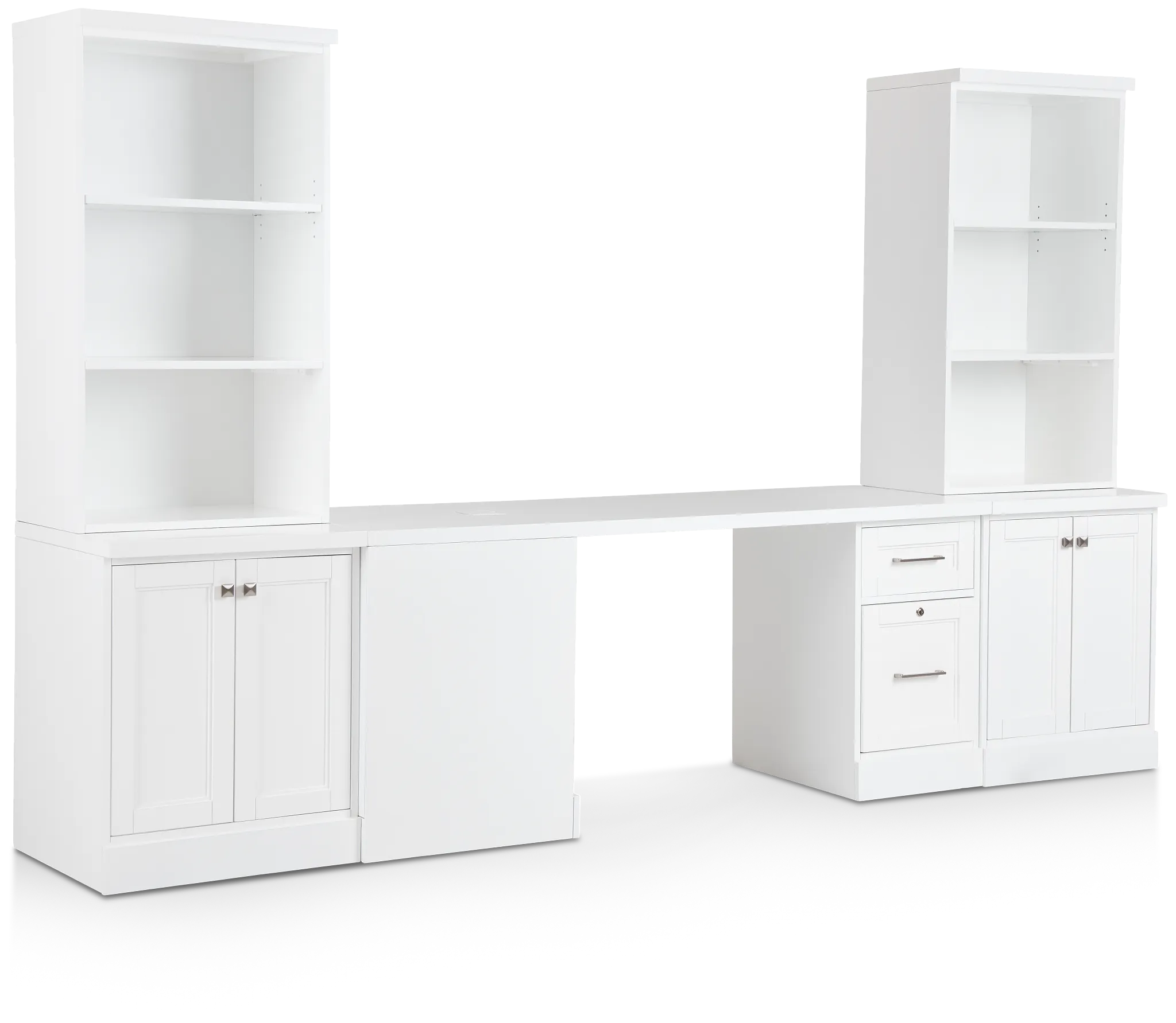 Newport White Small Peninsula Door Wall Desk
