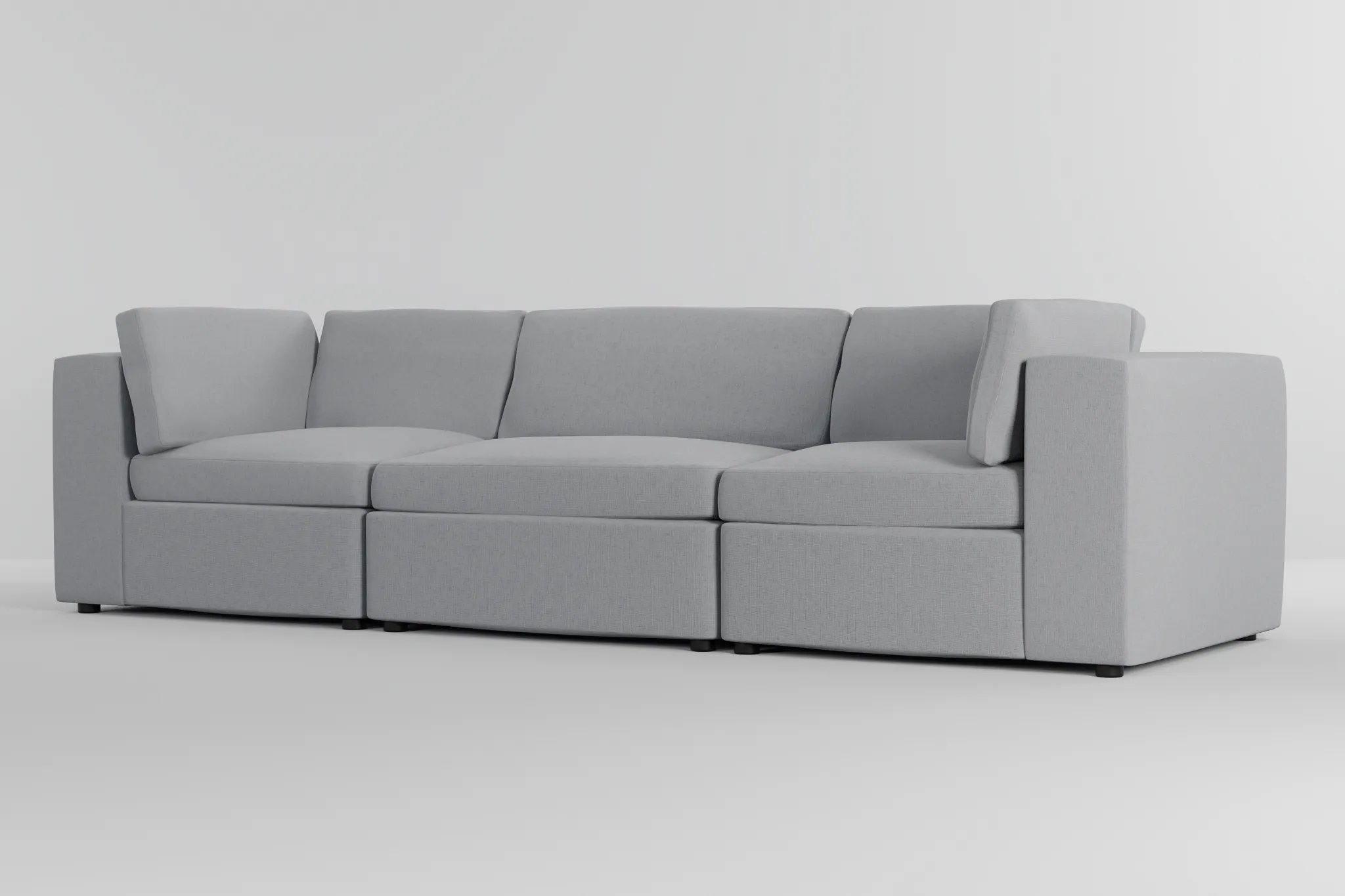 Destin Delray Light Gray Fabric 3-piece Modular Sofa