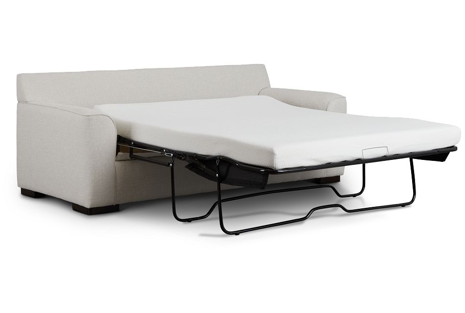 Austin White Fabric Memory Foam Sleeper