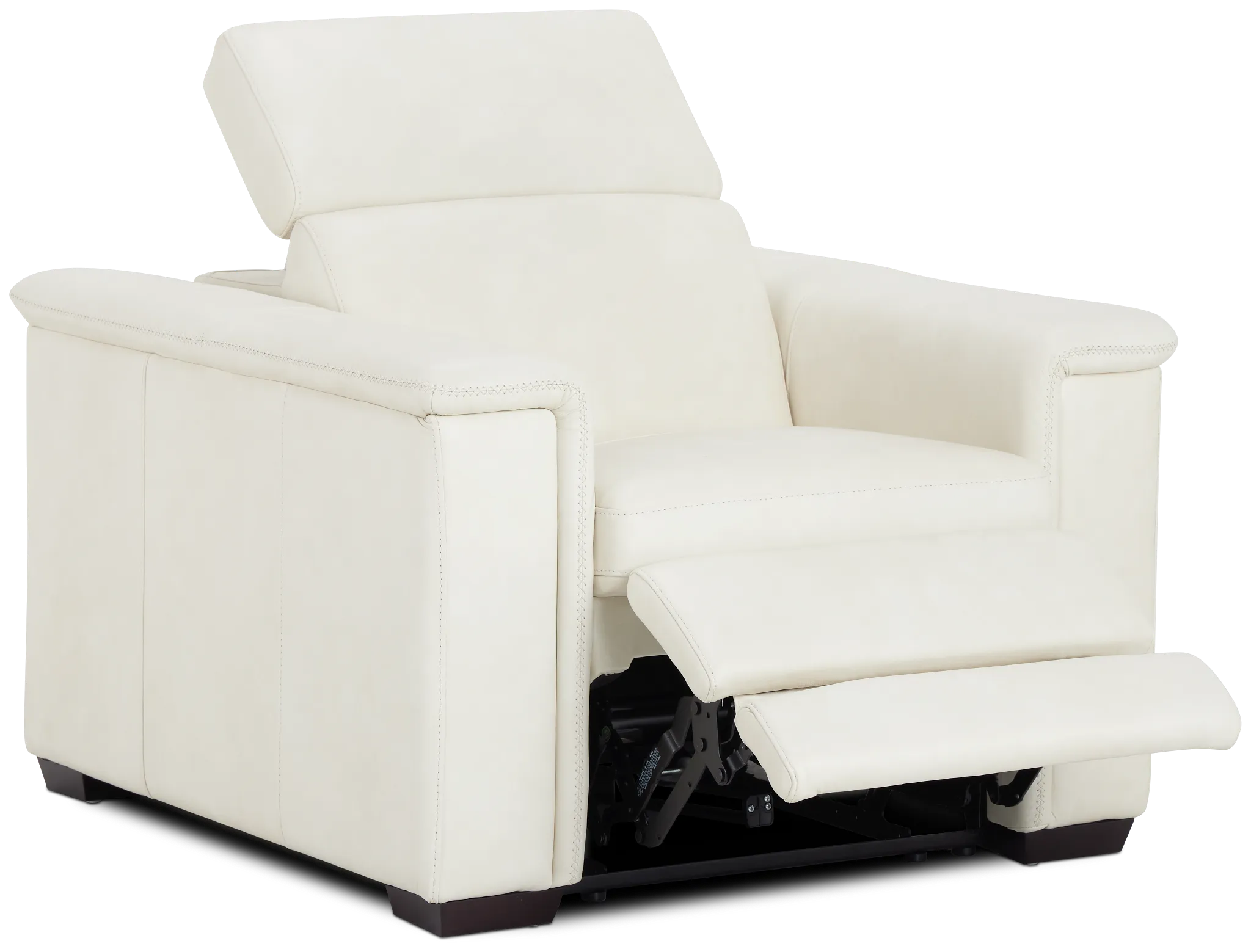Ainsley White Leather Power Recliner