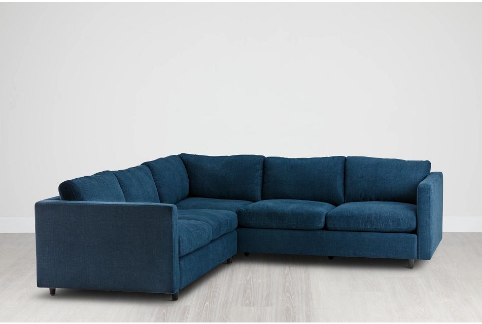 Simone Dark Blue Micro Small Two Arm Sectional