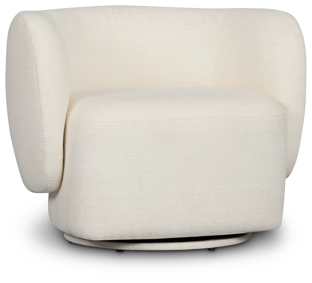 Cleo Light Beige Fabric Swivel Accent Chair