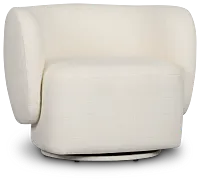 Cleo Light Beige Fabric Swivel Accent Chair