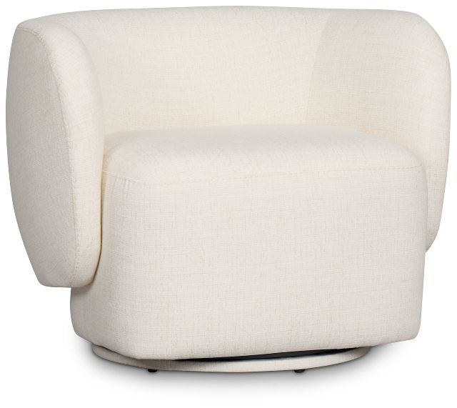 Cleo Light Beige Fabric Swivel Accent Chair