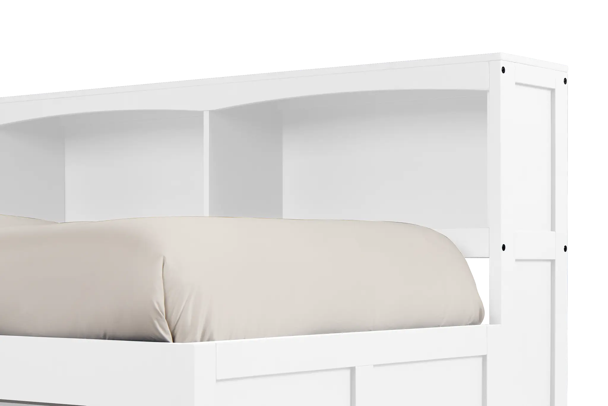 Charleston White Corner Bookcase Bed With 2 Storage Drawers Charleston White Corner Bookcase Bed With 2 Storage Drawers