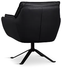 Farley Black Micro Swivel Accent Chair