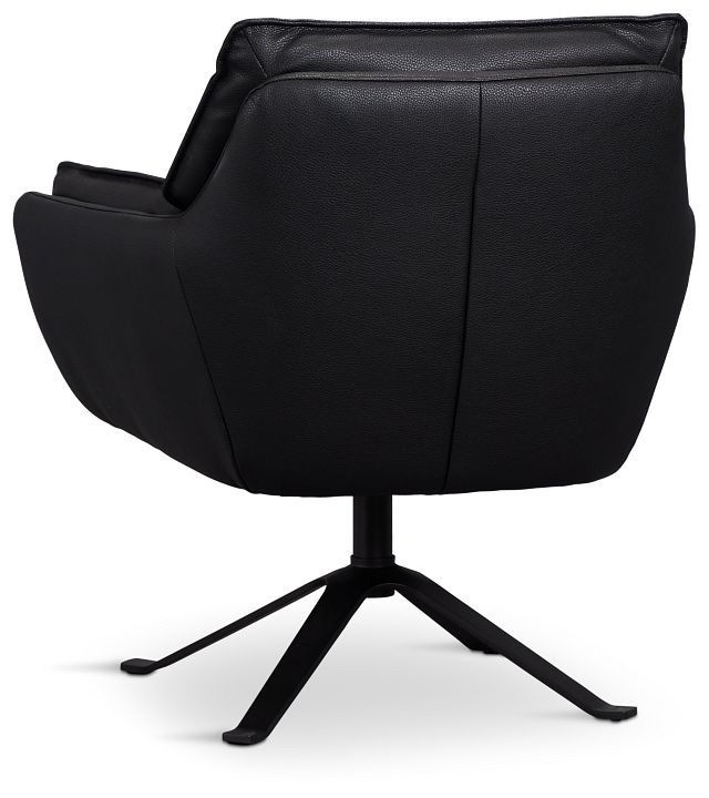 Farley Black Micro Swivel Accent Chair