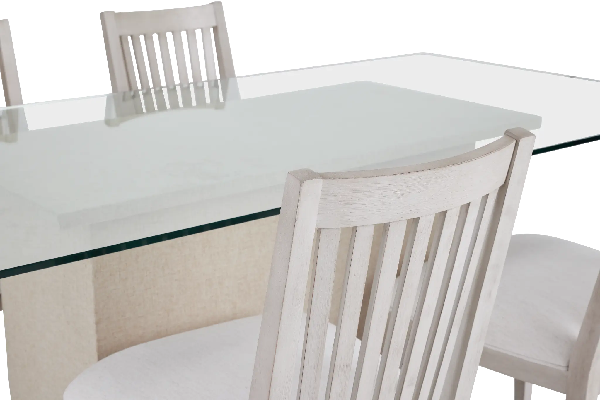 Marseilles Glass Rect Table & 4 Slat Chairs Marseilles Glass Rect Table & 4 Slat Chairs