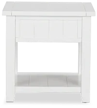 Bismark White Square End Table