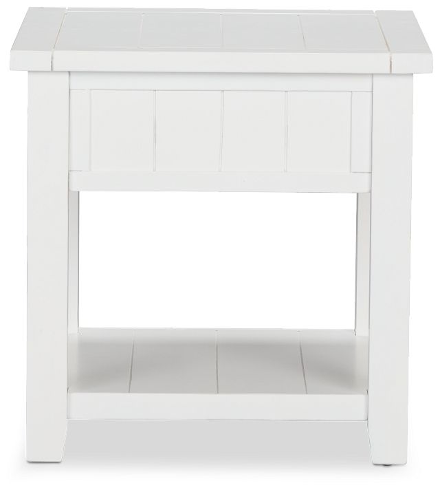 Bismark White Square End Table