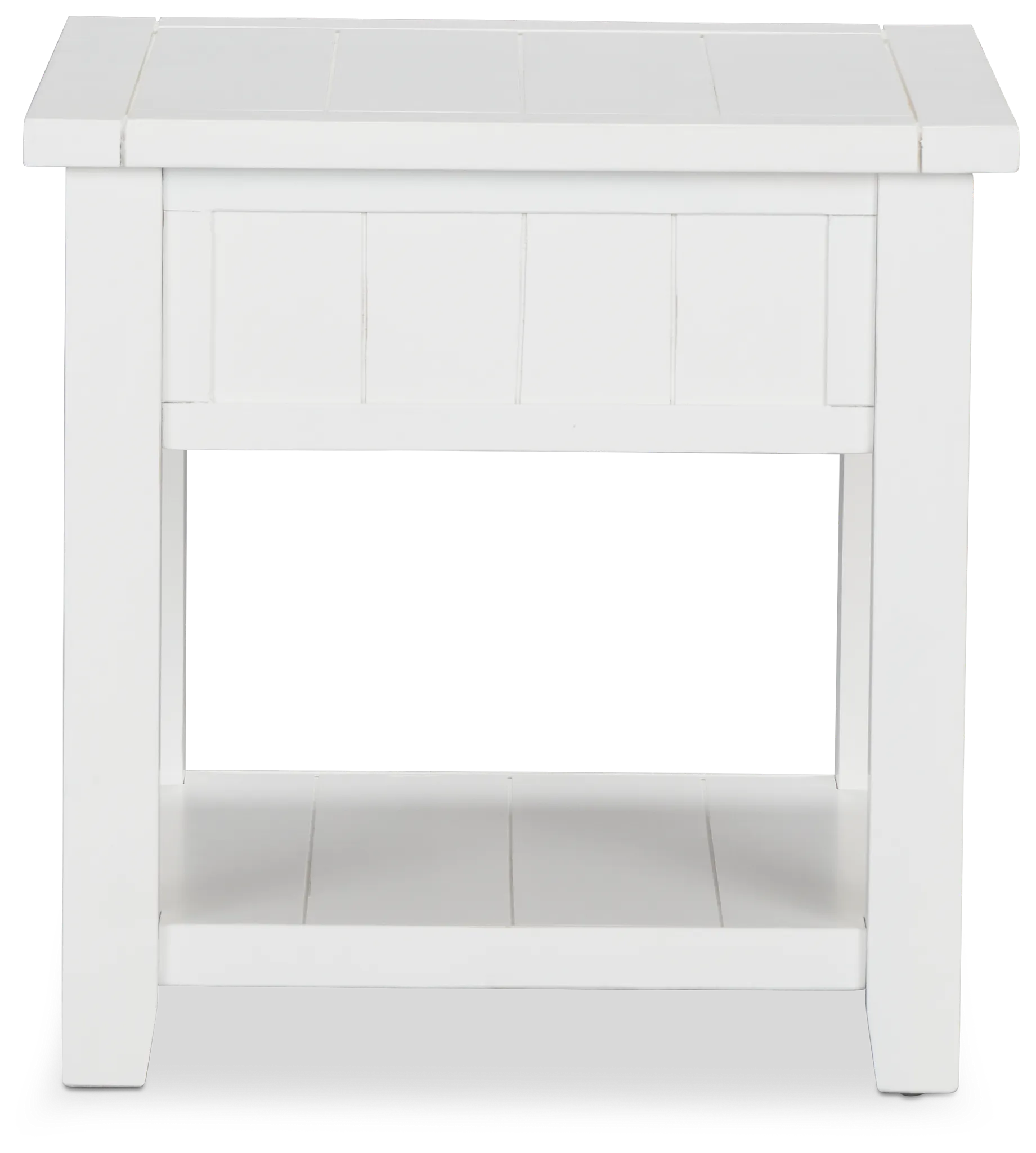 Bismark White Square End Table