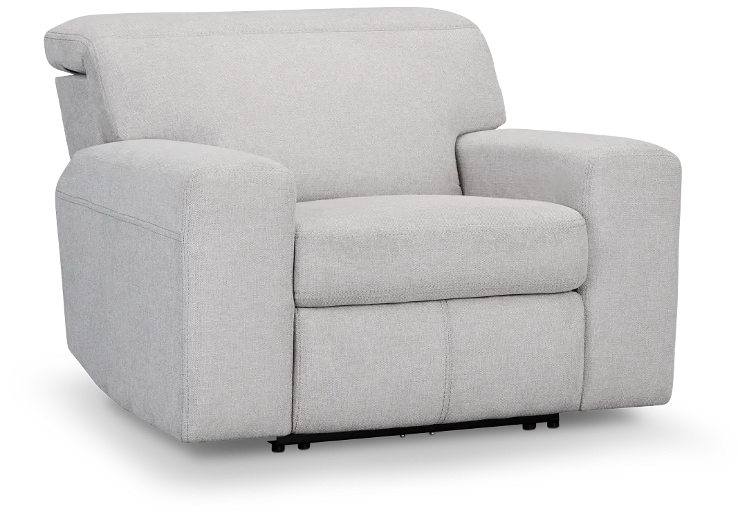 Callum Light Gray Fabric Power Recliner