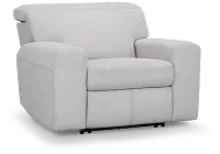 Callum Light Gray Fabric Power Recliner