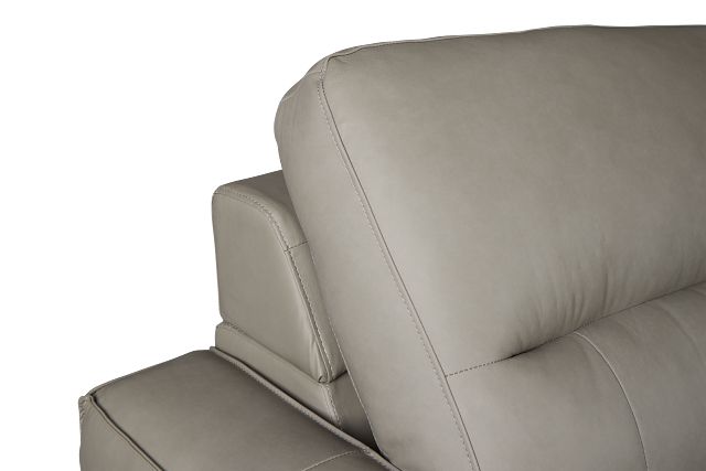 Rudy Gray Lthr/vinyl Right Dual Power Extension Chaise Sectional