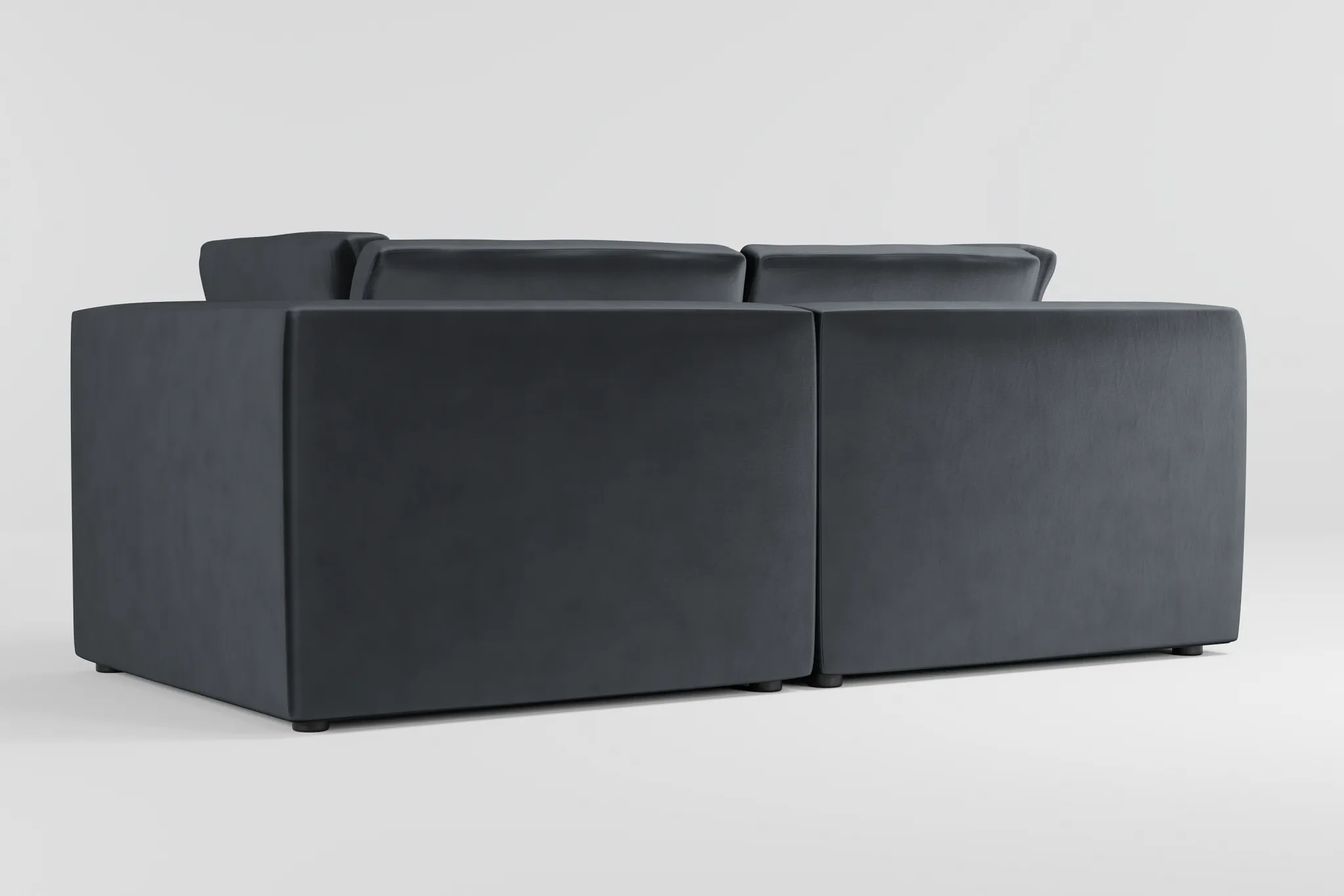 Destin Joya Gray Velvet 2-piece Modular Sofa