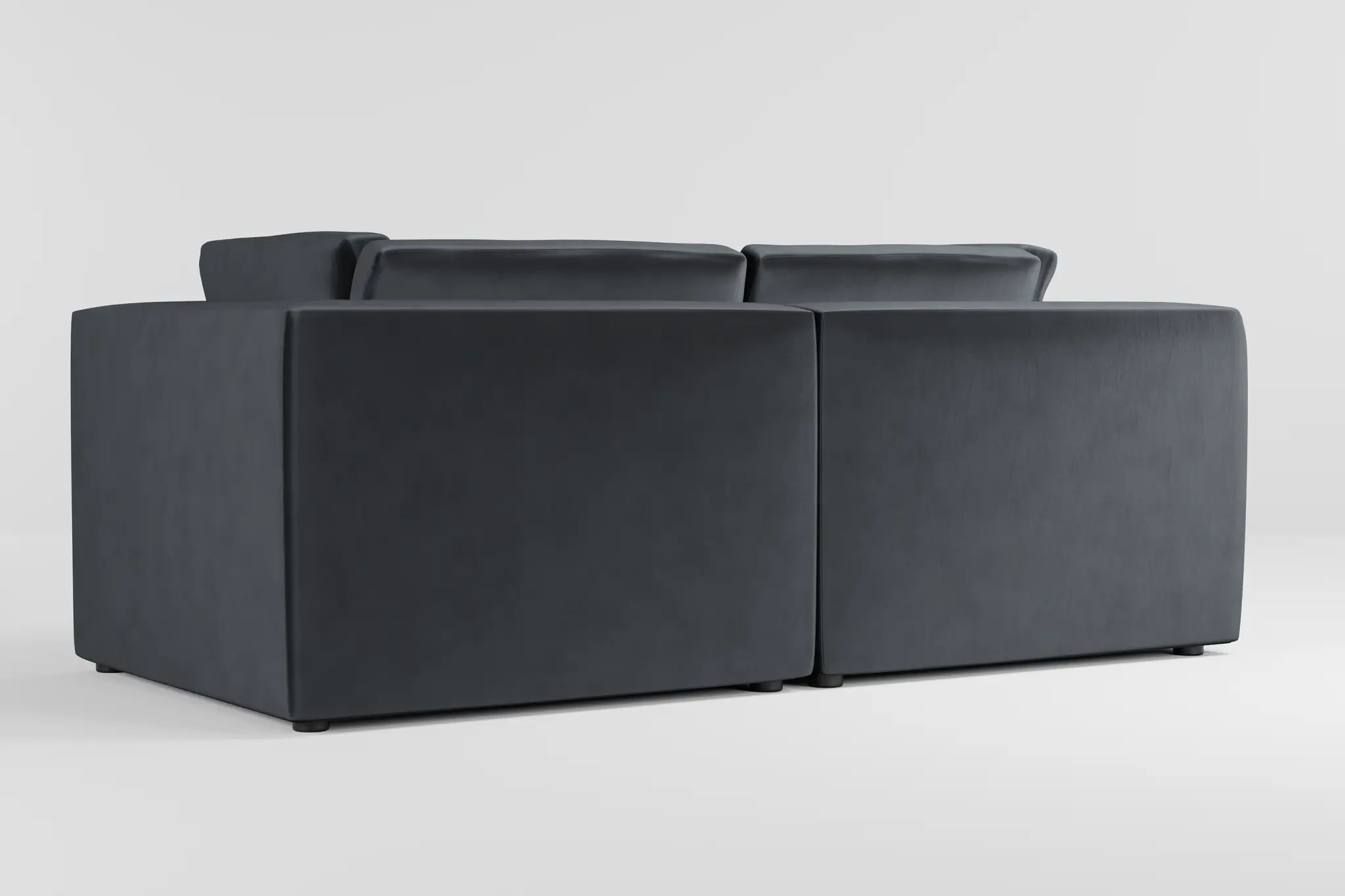 Destin Joya Gray Velvet 2-piece Modular Sofa Destin Joya Gray Velvet 2-piece Modular Sofa