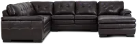 Braden Dark Brown Leather Medium Right Chaise Sectional