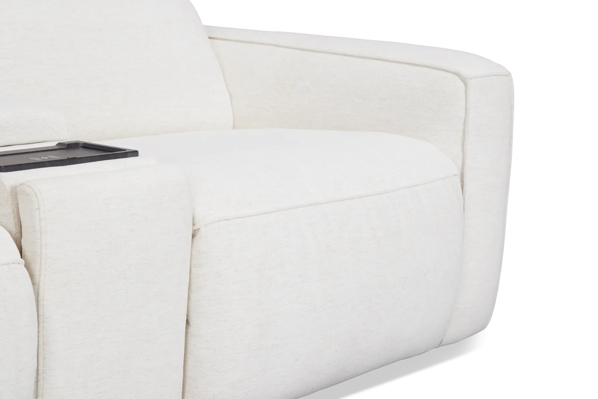 Ryland White Fabric Medium Triple Power 2-arm Sectional Ryland White Fabric Medium Triple Power 2-arm Sectional