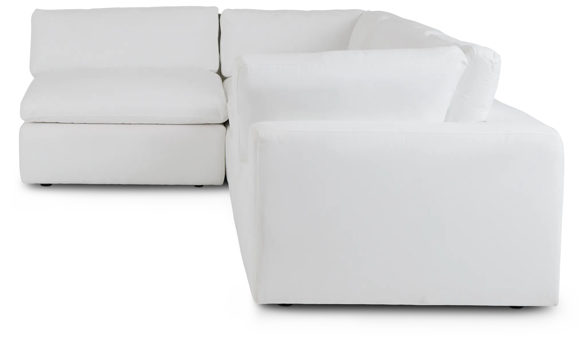 Grant White Fabric 4-piece Modular Sectional