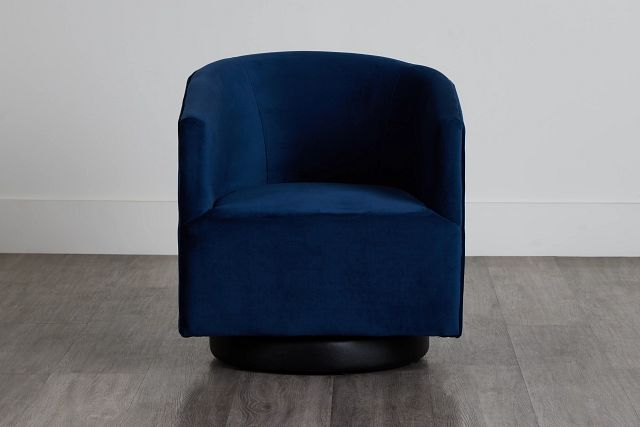 blue velvet swivel accent chair