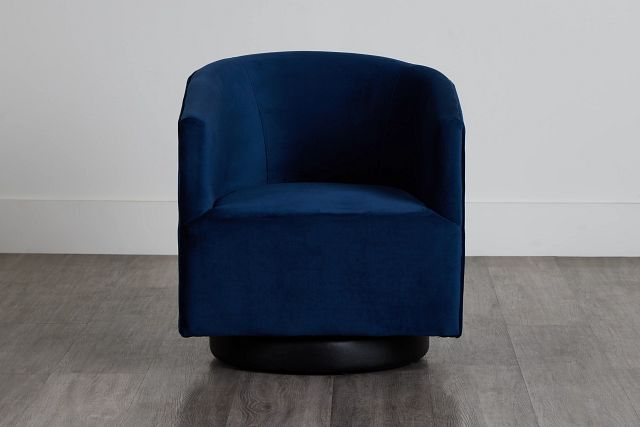 Charlotte Dark Blue Velvet Swivel Accent Chair (0)