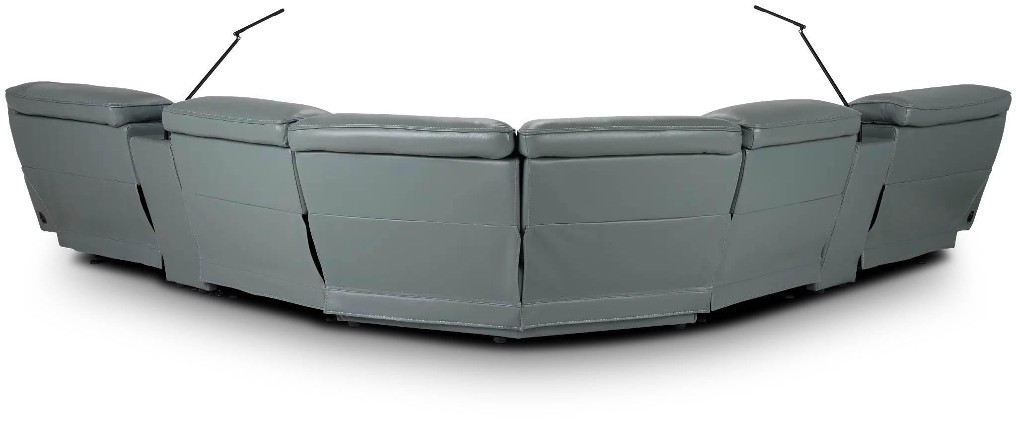 Reign Green Lthr/vinyl Large Triple Power Reclining Two-arm Sectional Reign Green Lthr/vinyl Large Triple Power Reclining Two-arm Sectional