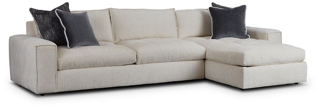 Nest Light Beige Fabric Right Chaise Sectional (2)