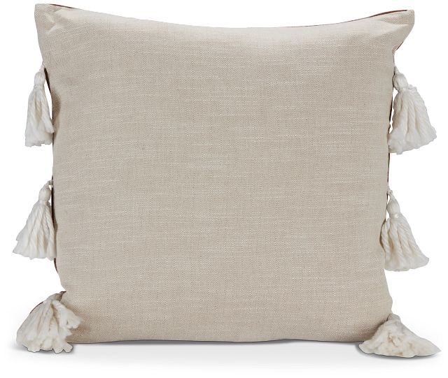Georgi Brown Leather Accent Pillow