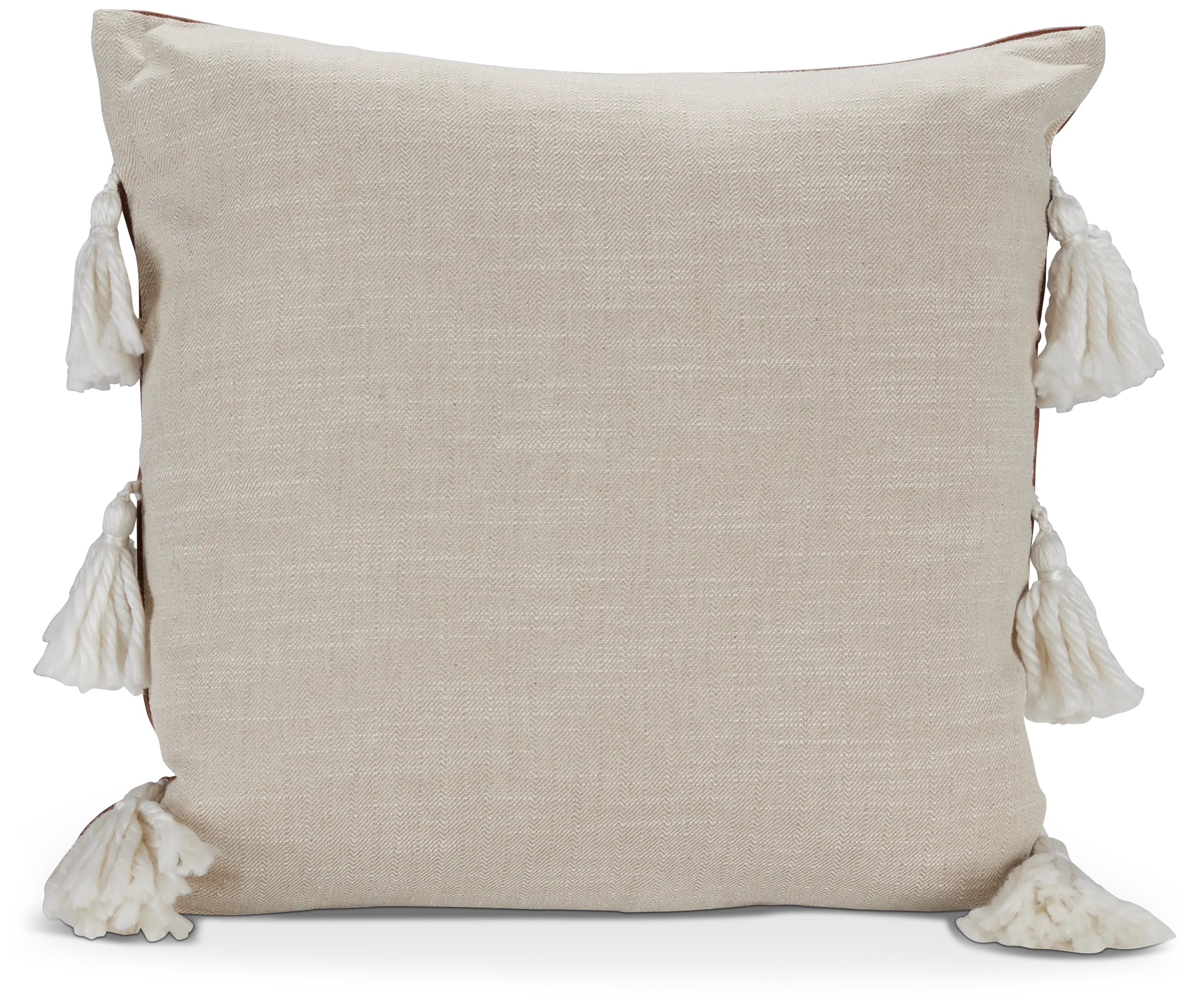 Georgi Brown Leather Accent Pillow
