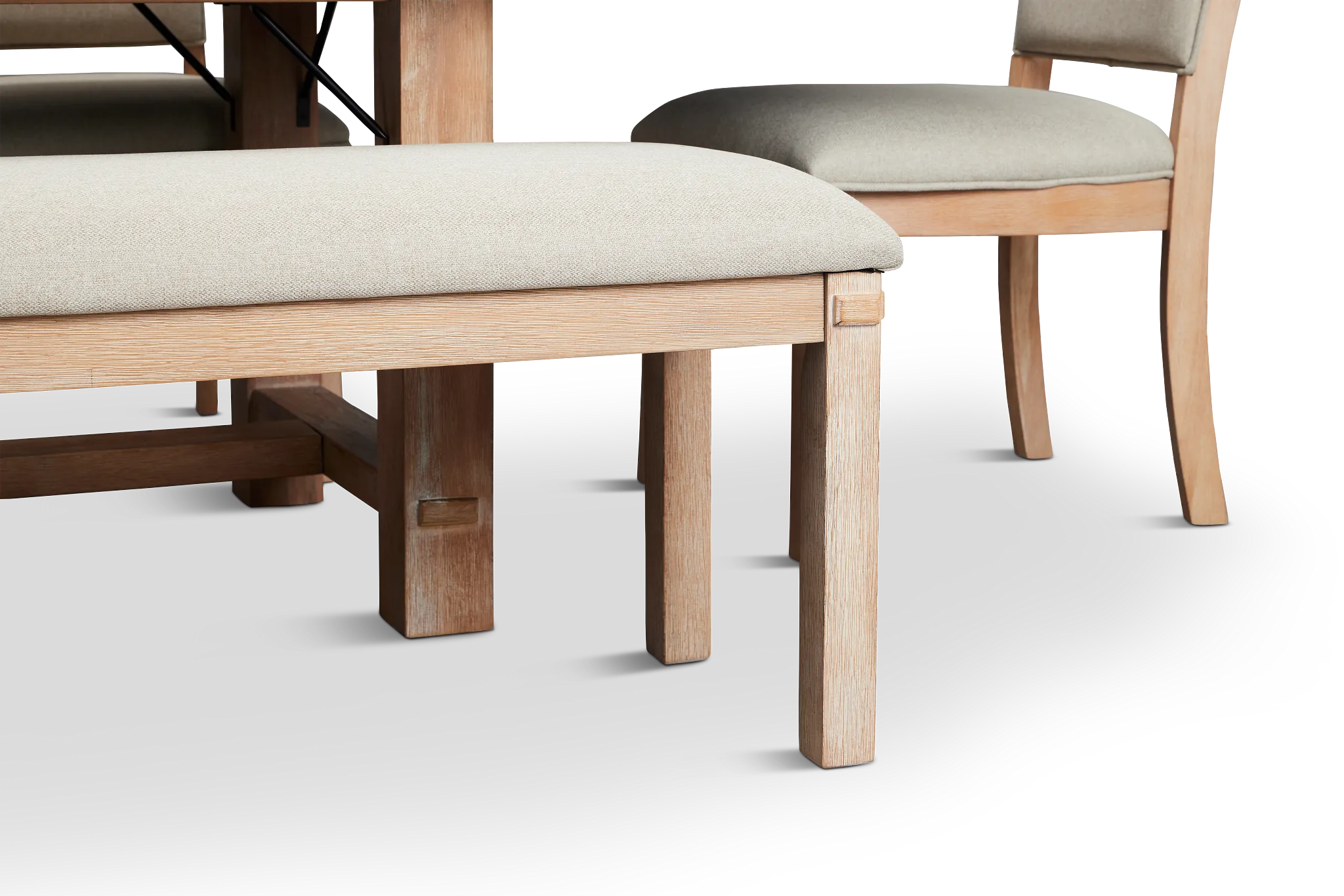 Park City Light Tone Rect Table With 4 Upholstered Side Chairs & Bench