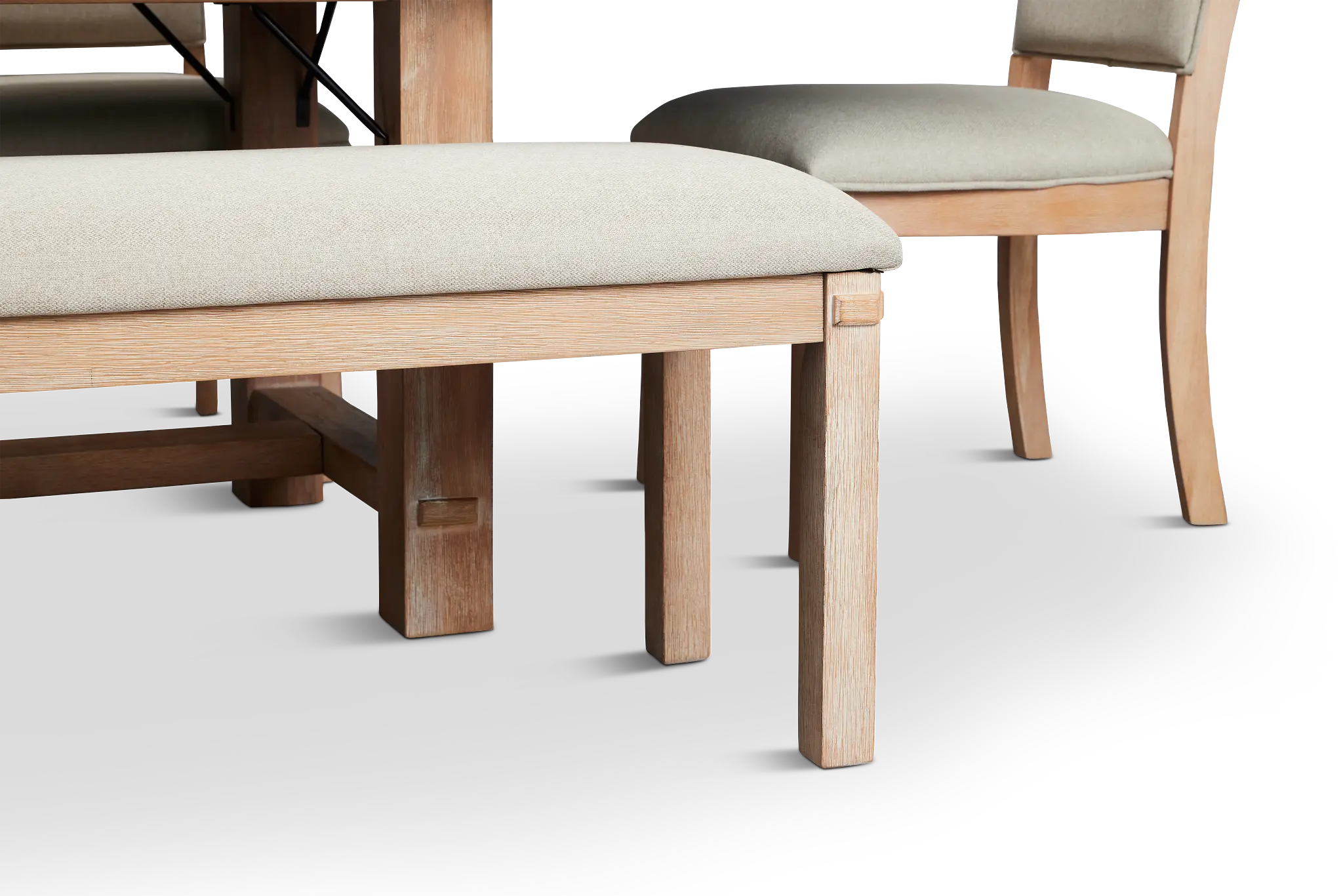 Park City Light Tone Rect Table With 4 Upholstered Side Chairs & Bench Park City Light Tone Rect Table With 4 Upholstered Side Chairs & Bench
