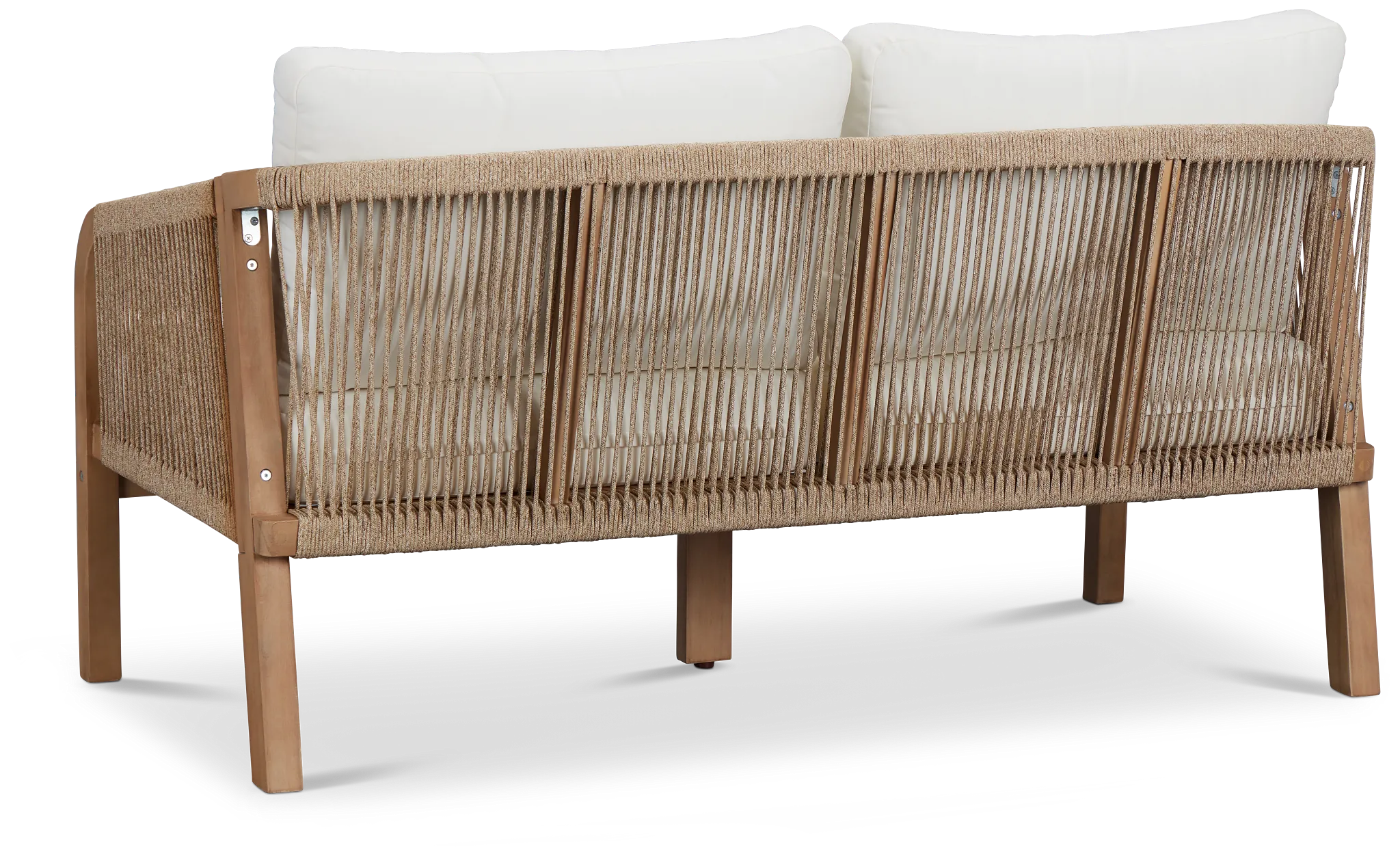 Laguna Light Tone Loveseat With White Cushions