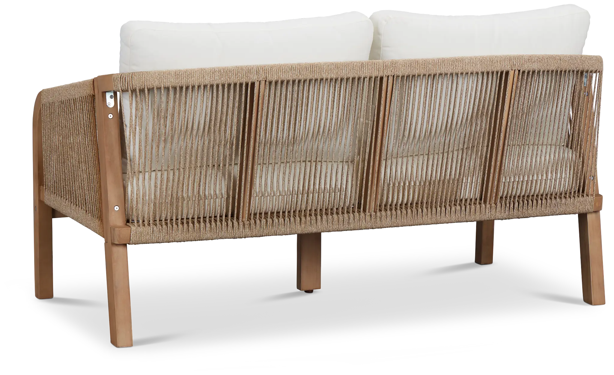 Laguna Light Tone Loveseat With White Cushions Laguna Light Tone Loveseat With White Cushions