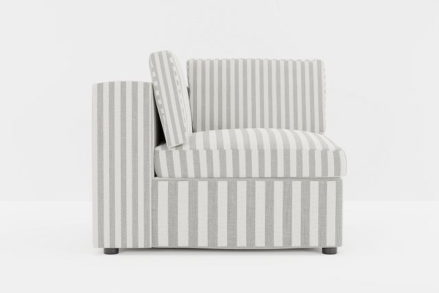 Destin Sea Lane Dark Gray Fabric Corner Chair