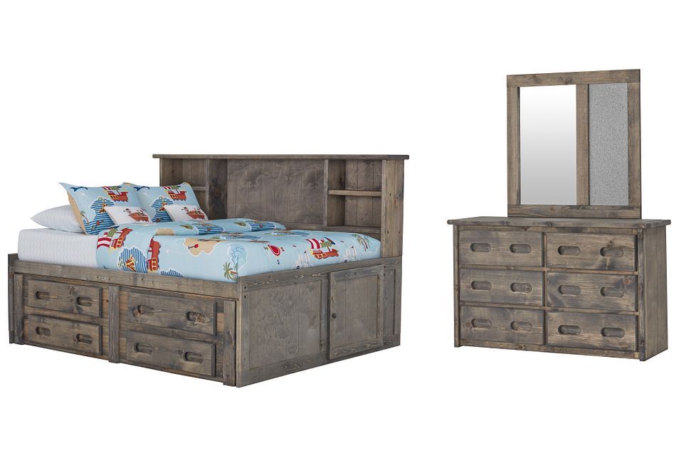 Cinnamon GRAY Bookcase Daybed Storage Bedroom