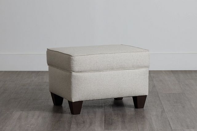 Cameron Beige Fabric Ottoman