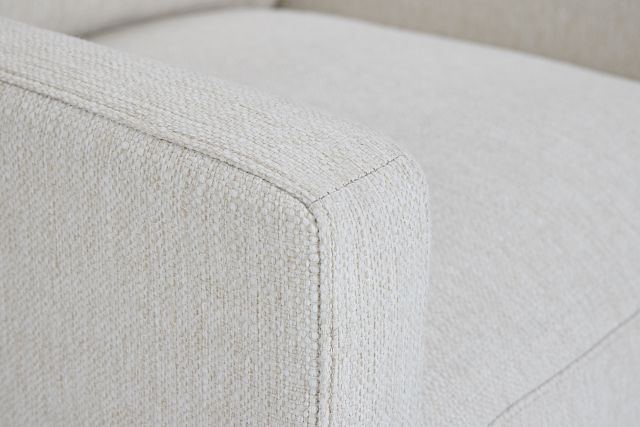 Mckenzie White Fabric Swivel Accent Chair