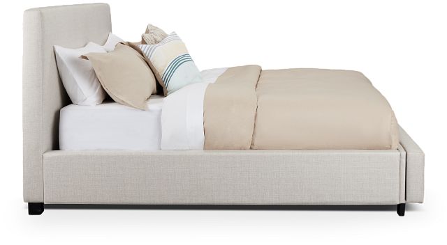 Monica Beige Uph Platform Storage Bed