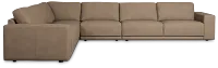 Kellan Taupe Leather Medium Two-arm Sectional