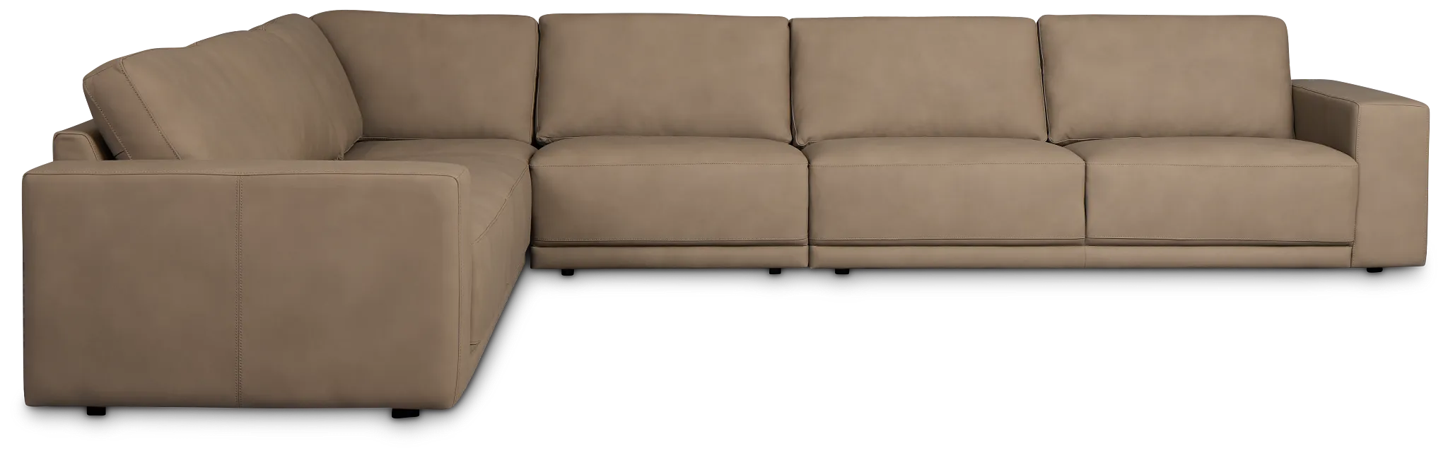 Kellan Taupe Leather Medium Two-arm Sectional